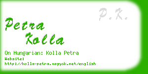 petra kolla business card